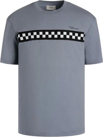 Bally Katoenen T-shirt met geruit vlak - Grijs