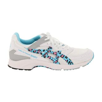 Comme Des Garçons Schoenen, Heren, Wit, 44 1/2 EU, Leer, Mesh Sneakers met Multicolor Print