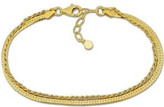 Delmar Double Heart Strand Herringbone Bracelet in Yellow Gold at Nordstrom Rack