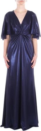 Ralph Lauren Kleedjes - Dames - Avondkleed - Blauw - M - Polyester - Kleedjes
