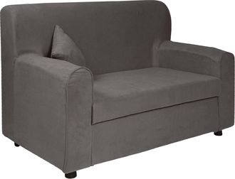 Dmora Divano Fisso 2 Posti Andreia, Divano In Tessuto, Sof&agrave; Lineare Salvaspazio, Divano Per Piccoli Appartamenti, 125x73h85 Cm, Grigio - Dmora