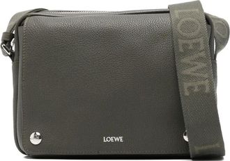 Loewe logo-detail messenger bag - men - Calf Leather - One Size - Green