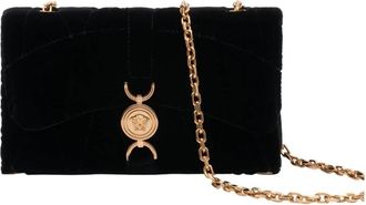 Versace Kleio Mini Crossbody - Dames - Schoudertassen - Zwart - ONE Size - Katoen - Tassen