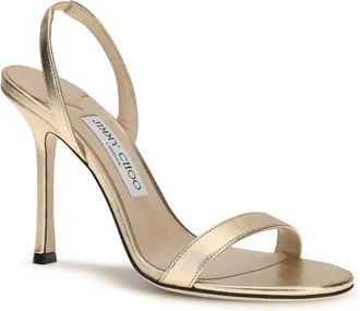Jimmy Choo London Womens Jenn Sandals Gold Calf Leather Bos Taurus