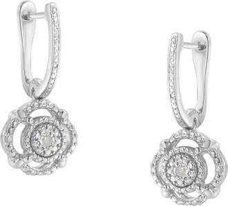 House of Brilliance 925 Sterling Silver Miracle-Set Diamond Accent Drop and Dangle Earrings