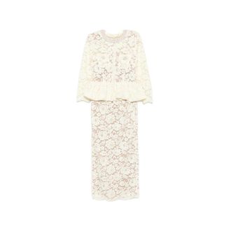 Self Portrait Lace Peplum Midi Dress
