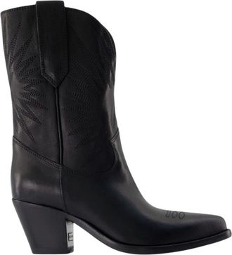 Golden Goose Low Wish Star Boots - Dames - Cowboylaarzen - Zwart - 37 EU - Leer - Schoenen