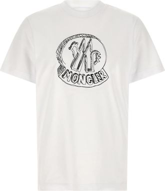 Moncler White Embroidery T-shirt