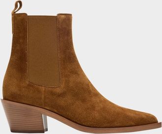 Gianvito Rossi Wylie Suede Western Chelsea Booties