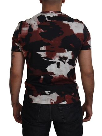 Dolce & Gabbana Mens Multicolor Tie Dye Cotton Crew Neck T-Shirt