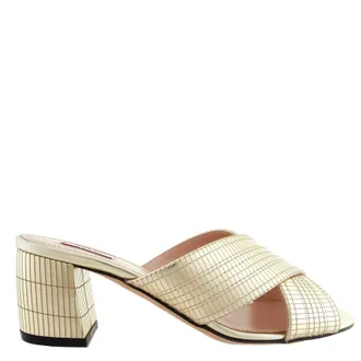 Bally Evoria Laminated Leather Sandals, Brand Size 37.5 ( US Size 7 )