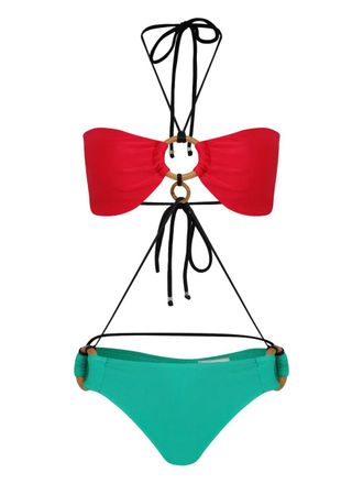 Amir Slama ring-detail bikini set - Red