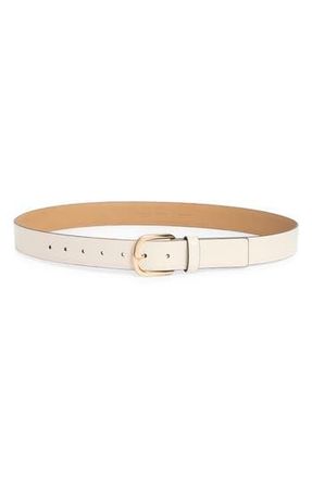 Kate Spade New York Feather Edge Leather Belt in Cream at Nordstrom Rack, Size X-Large