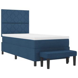 vidaXL Cama Tipo Box Spring Con Colch&oacute;n Con Cabecera Azul 100 X 200 Cm Vidaxl