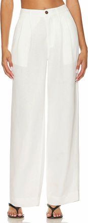 Onia Air Linen Pleated Trouser In White