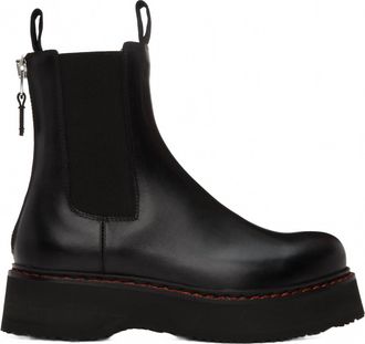 R13 Womens Single Stack Chelsea Boots In Black