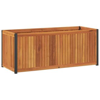 Berkfield Home Garden Planter 110x45x44 cm Solid Wood Acacia & Steel in Brown | Size: 110 x 45 x 44 cm