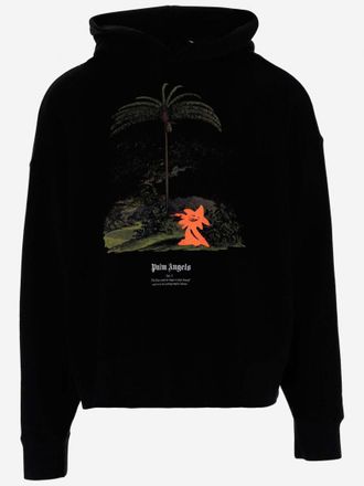 Palm Angels Black Print Hoodie