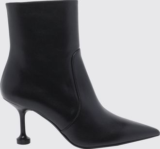 Stuart Weitzman Tronchetto in pelle di vitello liscia con tacco medio a rocchetto