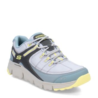 Skechers Womens Summits at Artists Bluff, Blue Synthetic/Textile/Yellow Trim, 4 UK