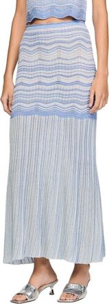 Sandro Long fancy knit skirt in Sky Blue at Nordstrom, Size 34 Eu