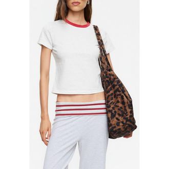 Lioness Clubhouse Cotton Ringer T-Shirt in Grey Marle at Nordstrom, Size X-Small