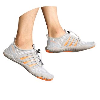 Generic 2026 Running Shoes Womens Sneakers Lightweight Breathable Outdoor Sports for Walking Comfortable Slip On Design Soft Flat Sole (Grey, 3.5)