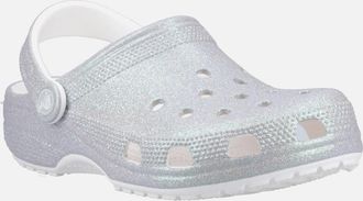 Crocs Womens Crocs Classic Glitter EVA Womens White Standard Clogs - Size: UK 8 / eu 42-43 / us m9w11