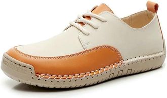 Generic QXDZSW Color Casual Leather Mens Shoes Soft Lightweight Sneakers Breath Driving Shoes Non Slip Walking Shoes Outdoor Trainers Orange