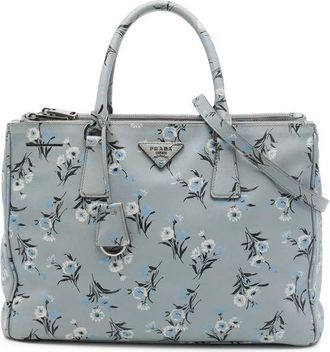 Prada Pre-owned Prada Medium Saffiano Lux Galleria Floral Print Double Zip Satchel Ladies ZOR39K1U8N5ADKG3