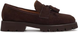 Kazar Schoenen, Dames, Bruin, 38 EU, Su&egrave;de, Su&egrave;de Loafers met Kwasten en Profielzool