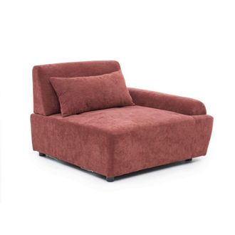 Oviala Sill&oacute;n izquierdo para sof&aacute; modular respaldo ajustable de 109 cm rojo