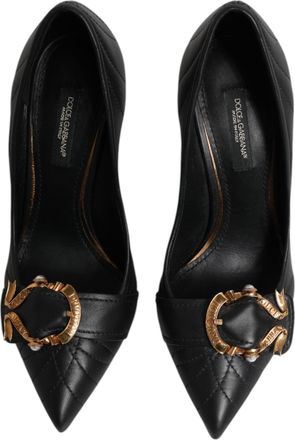 Dolce & Gabbana Womens Heel Black Leather