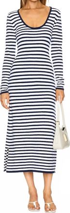 Ciao Lucia Sabine Midi Dress In Navy & White