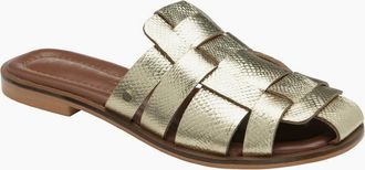 Ravel Womens Mitford Womens Sandals - Gold Foil Leather - Size: 6