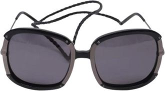 Bottega Veneta Pre-owned Square Zonnebrillen - Dames - Vintage Accessoires - Zwart - ONE Size - Leer - Vintage