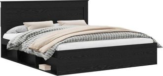 vidaXL Estructura De Cama Negro 200 X 200 Cm Madera De Pino Macizo Vidaxl