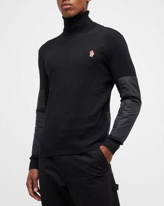 Moncler Mens Turtleneck Sweater with Patches