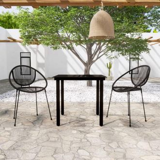 vidaXL 3 Pcs Dining Set Para Black Garden