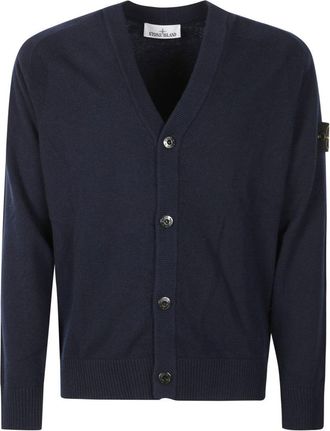 Stone Island Classic Blue Knit Sweater With Ribbed Details