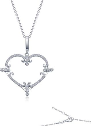Lafonn Filigree Heart Pendant Necklace in Silver at Nordstrom Rack, Size 20
