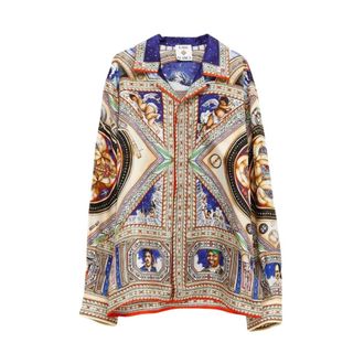 Casablanca Casual Shirts, male, Multicolor, Size: M Lost Atlantis Long Sleeve Silk Shirt
