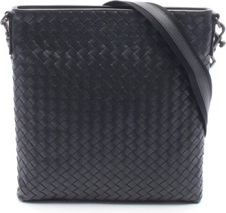 Bottega Veneta Black Leather Handbag Shoulder Bag (Pre-Owned)