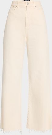 Veronica Beard Taylor Cropped High-Rise Wide Jeans