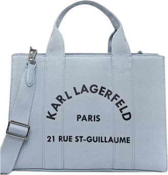 Karl Lagerfeld Dames, Tassen, Blauw, Maat: ONE Size Katoen