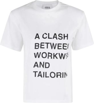 Erika Cavallini Semi Couture Axel T-shirt - Dames - T-shirts - Wit - XS - Tops