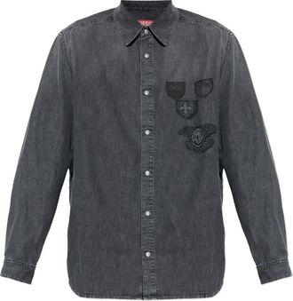 Diesel Camicia D-Simply-S15 con ricamo - Grigio
