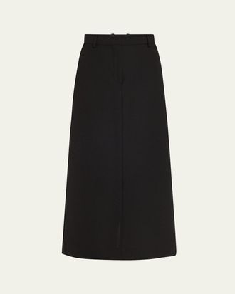 Toteme Low-Waist Tailored Straight Midi Skirt