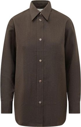 STUDIO NICHOLSON Rouen Shirt - Dames - Overhemden - Bruin - S - Katoen - Overhemden