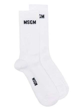 Msgm Logo-Jacquard Cotton Blend Socks